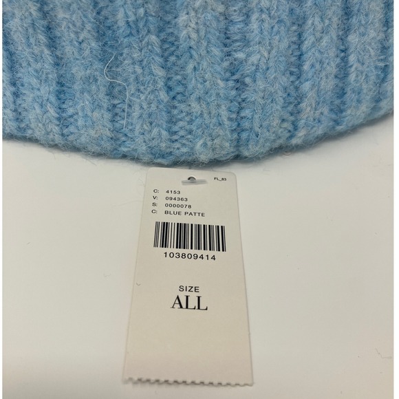 NWT Anthropologie Fair Isle Beanie Hat Blue White Black Rhinestone Embellished - Picture 3 of 7